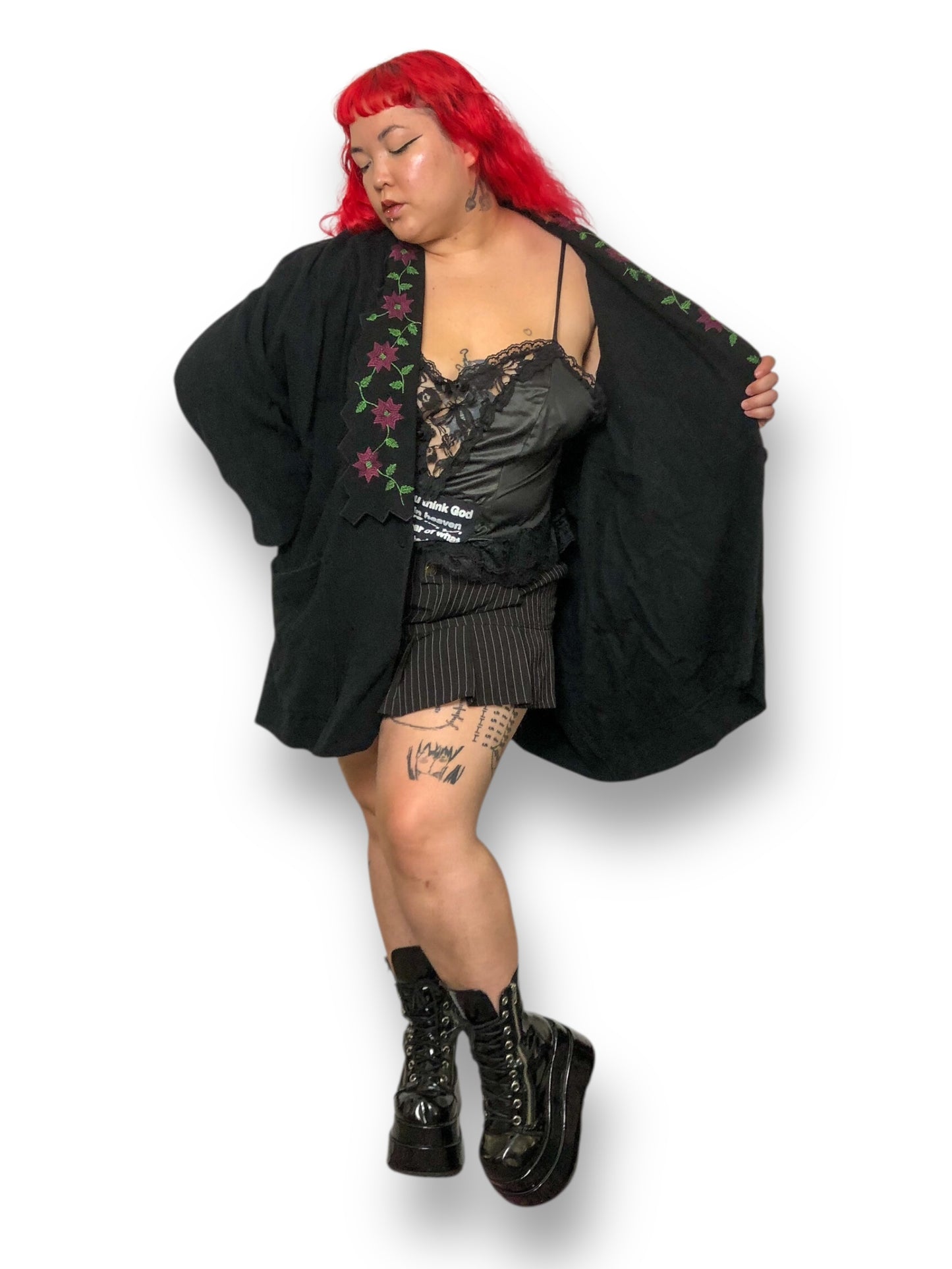 90’s Beth Schaeffer Black Wool Cardigan (OSFM)