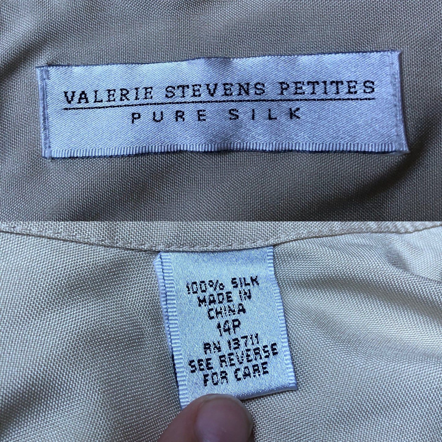 90’s Valerie Stevens Cream Silk Blouse (XL)