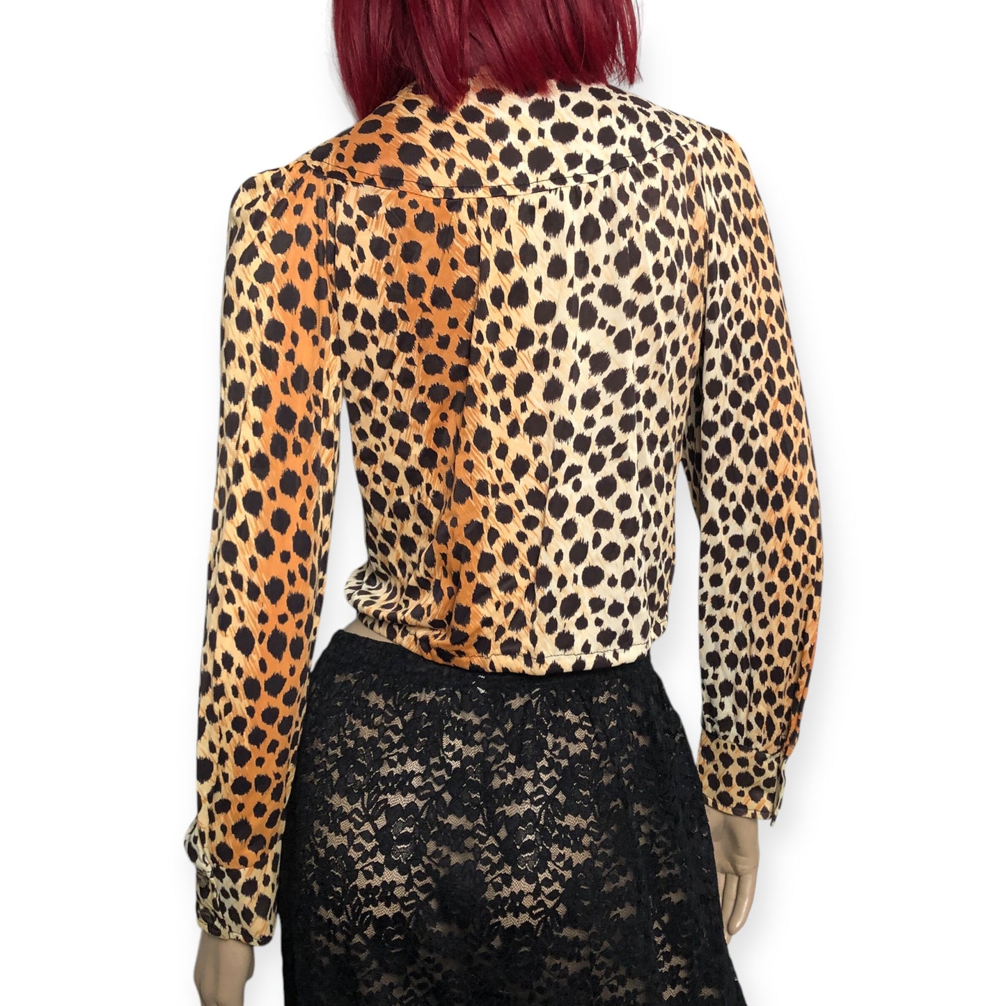 70’s Frank Lee of California Leopard Print Blouse (M)