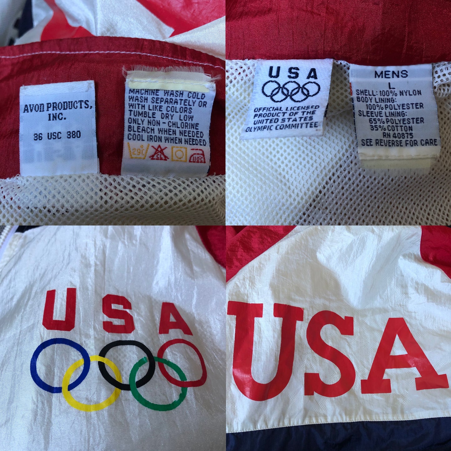 90’s Avon USA Olympics Windbreaker (L/XL/2X/3X)