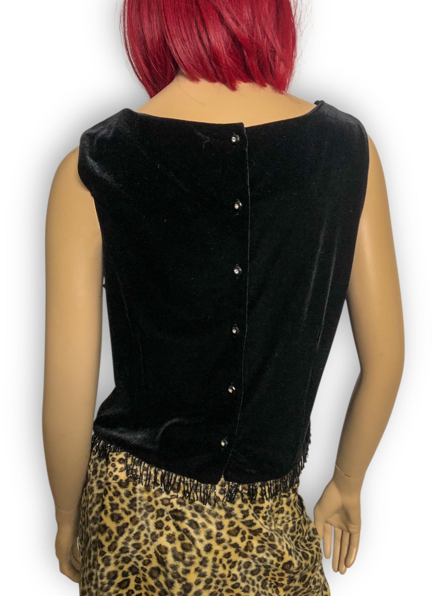 90’s/Y2K Ronni Nicole by Ouida Black Velvet Top (L)