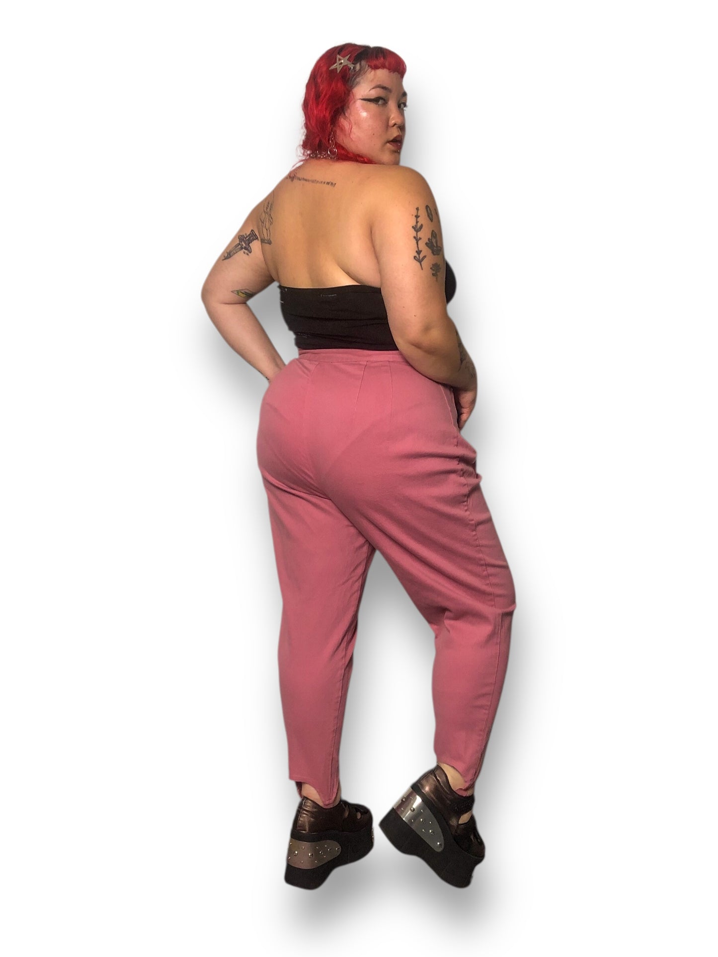 90’s/Y2K Venezia Pink Stirrup Pants (2X)