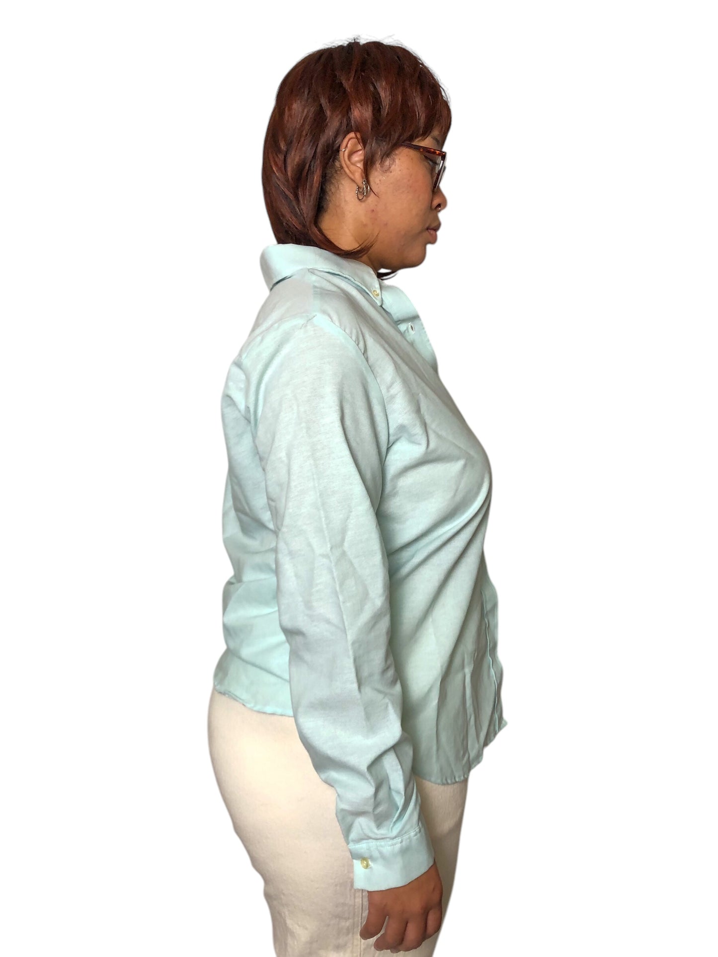 70’s/80’s Aqua Blue Button Down Shirt (2X)