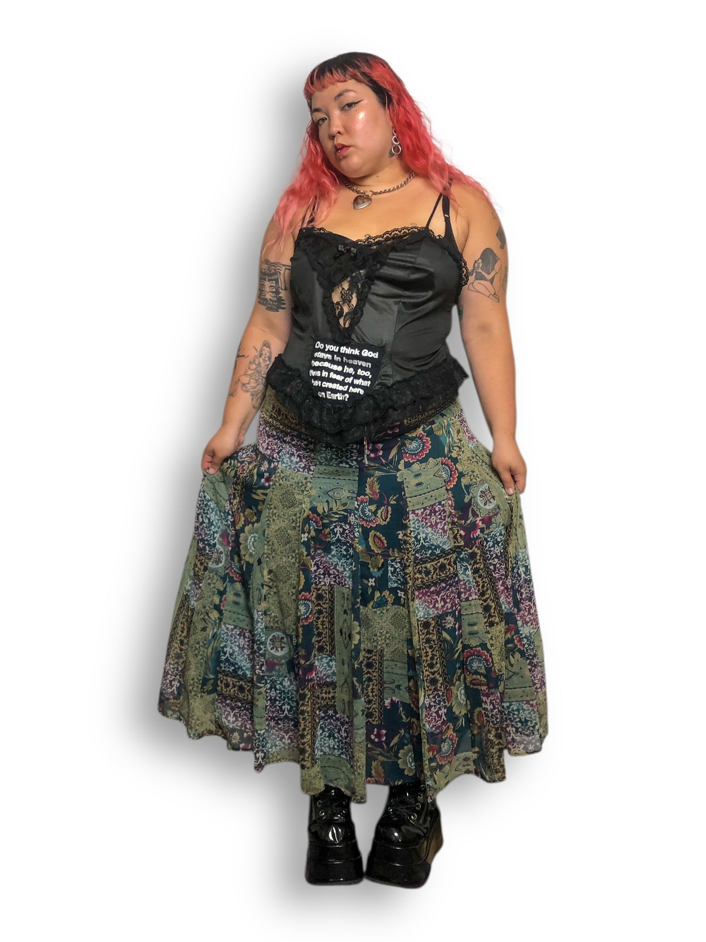 90’s/Y2K Floral Paisley Midi Skirt (2X/3X)