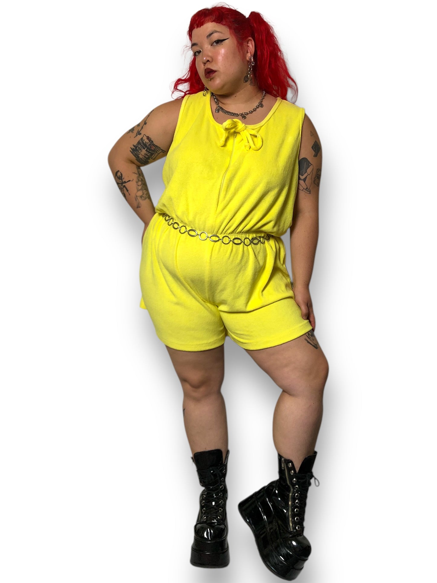 80’s Linda Yellow Terrycloth Romper (3X)