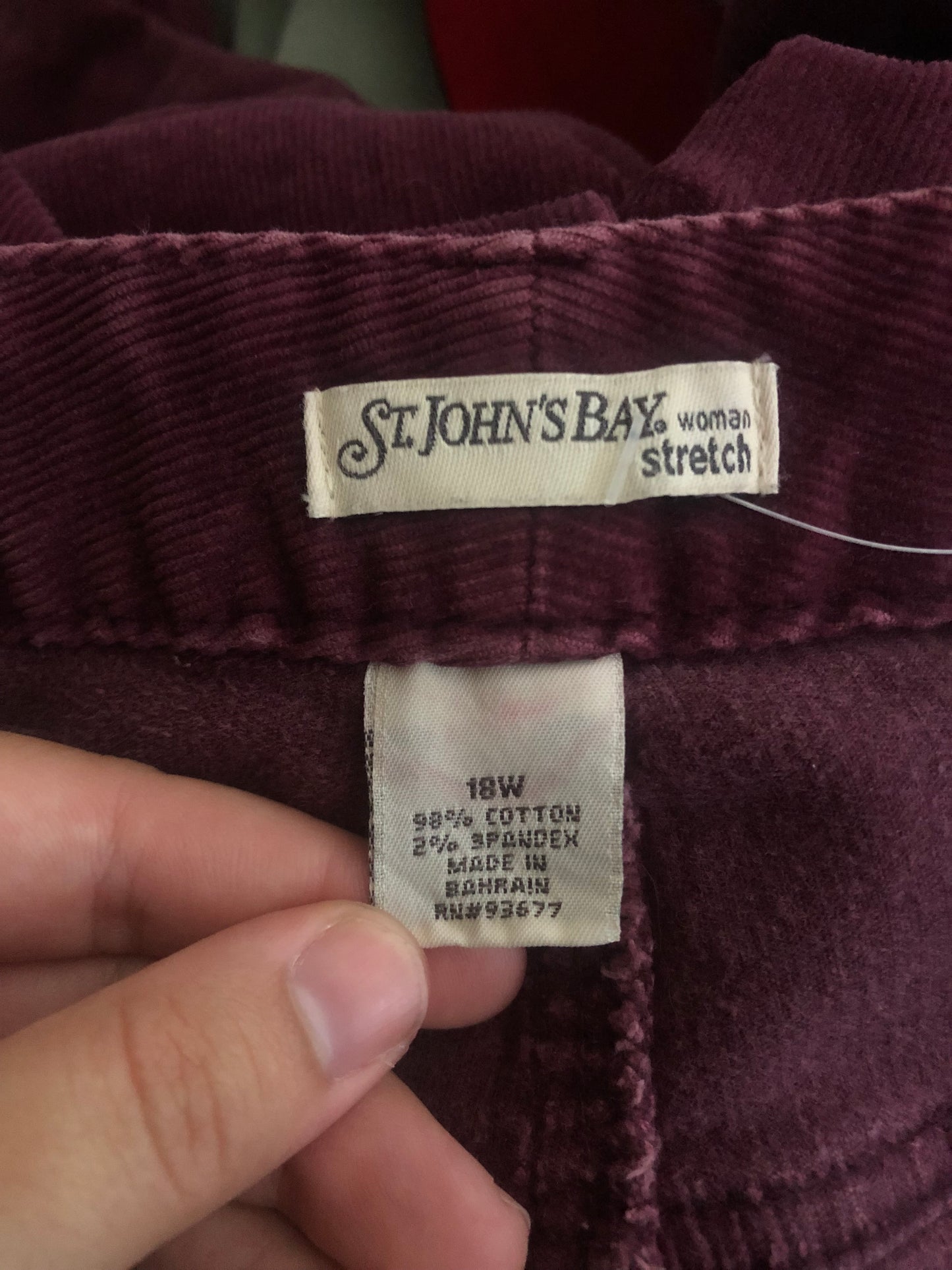 Y2K St. John’s Bay Maroon Corduroy Pants (2X)