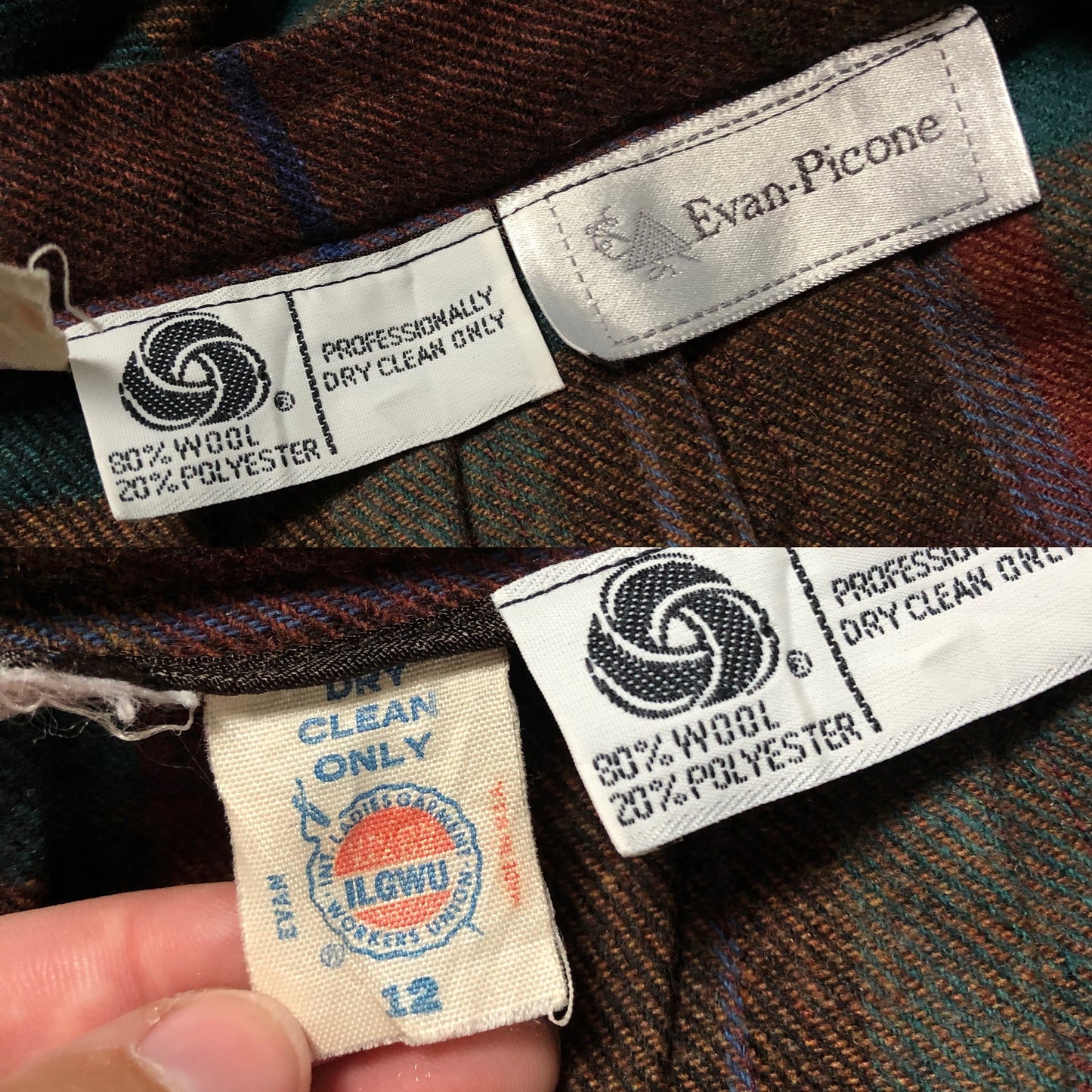 80’s Evan-Picone Red Plaid Pleated Skirt (S)