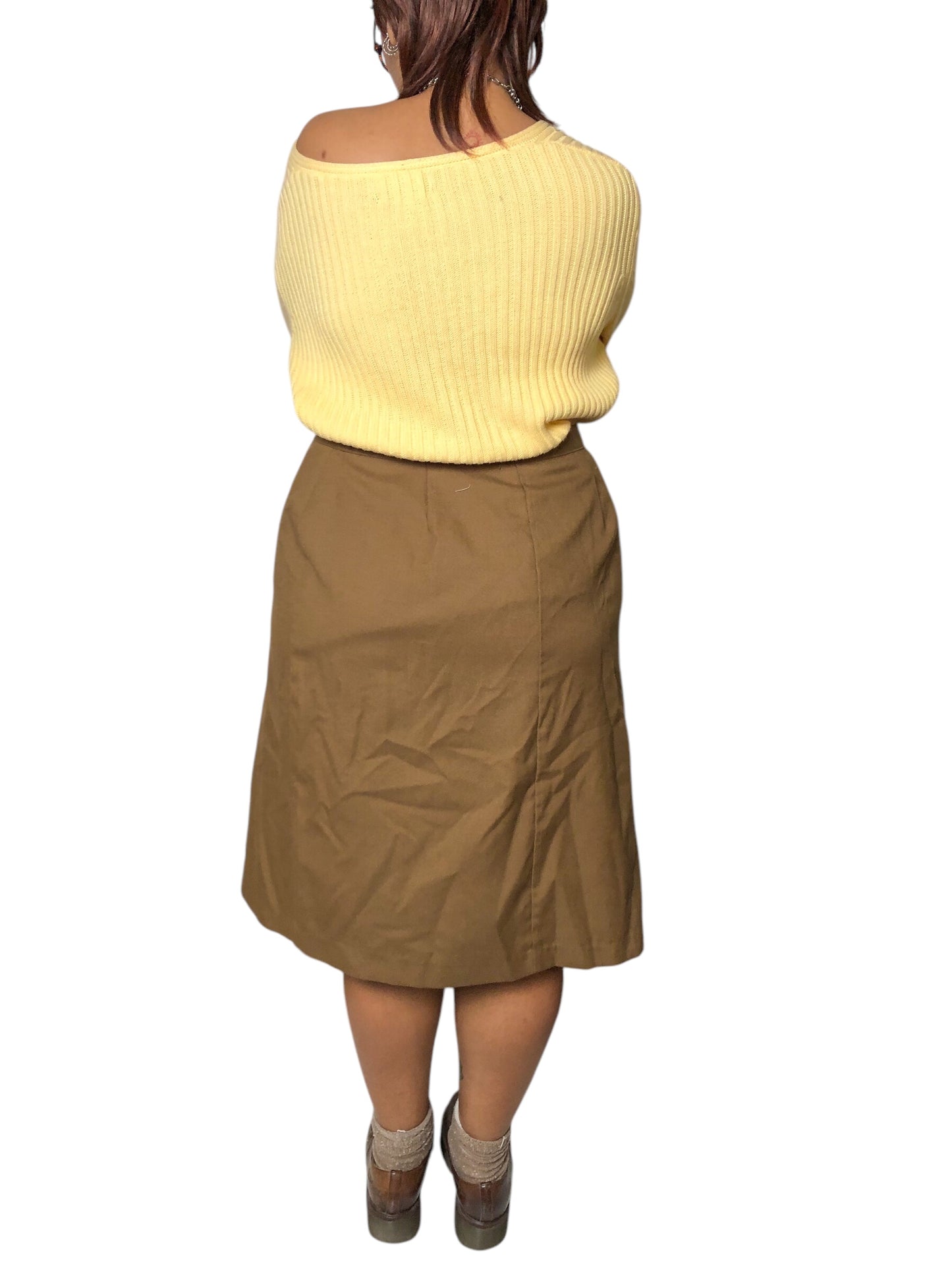 70’s Spiegel Khaki Pleated Skirt (2X)