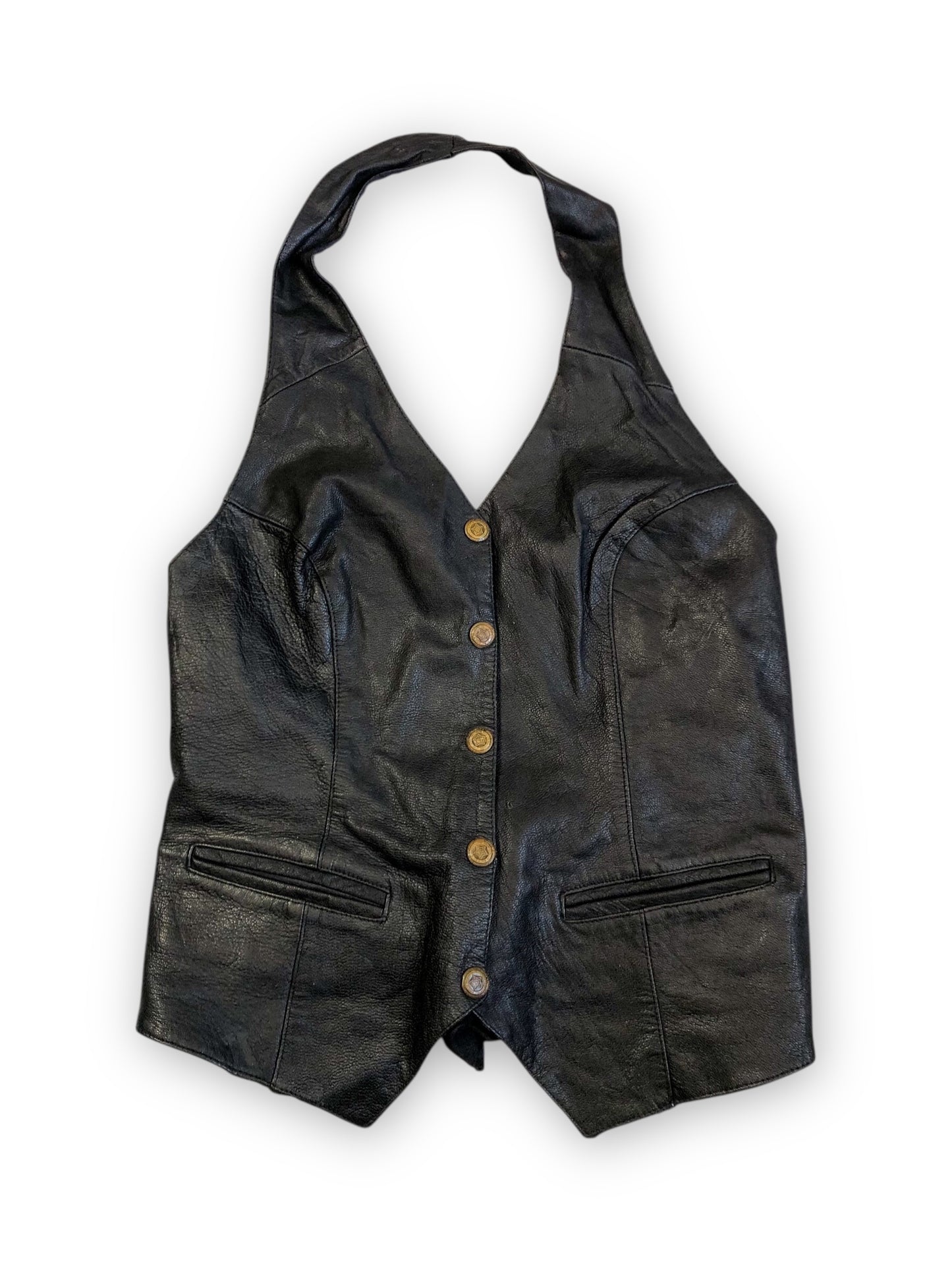 80’s Mona Mode Leather Halter Vest (M)