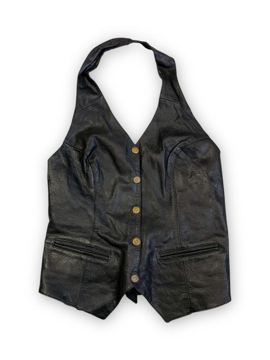80’s Mona Mode Leather Halter Vest (M)