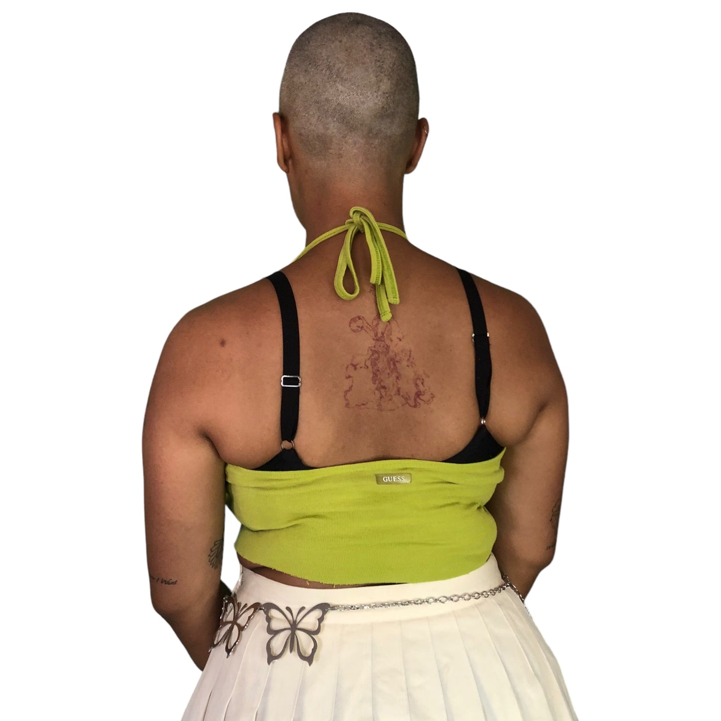 Y2K GUESS Lime Green Halter Top (M)