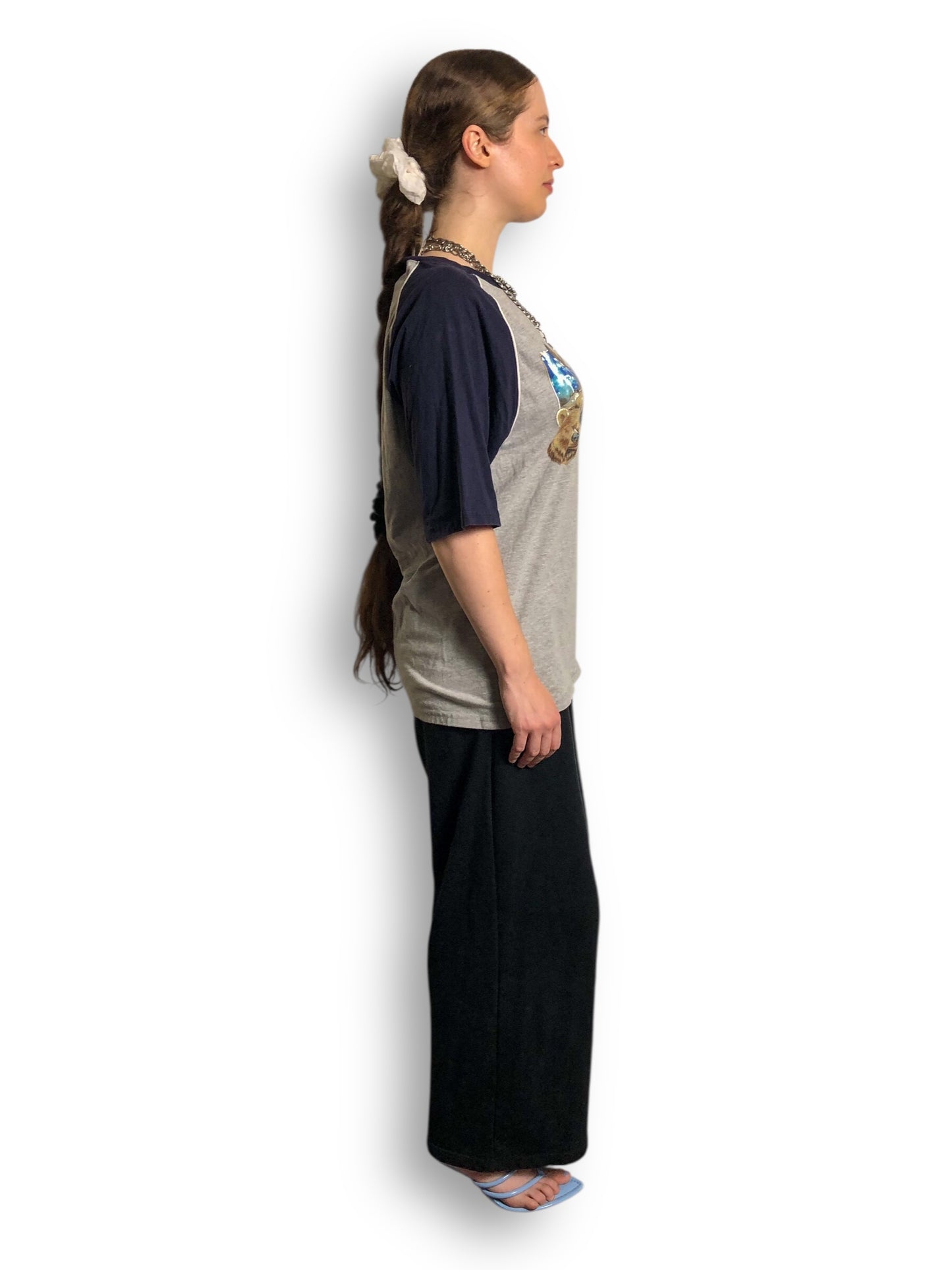 Y2K Yellowstone National Park Heather Gray Raglan T-Shirt (L)