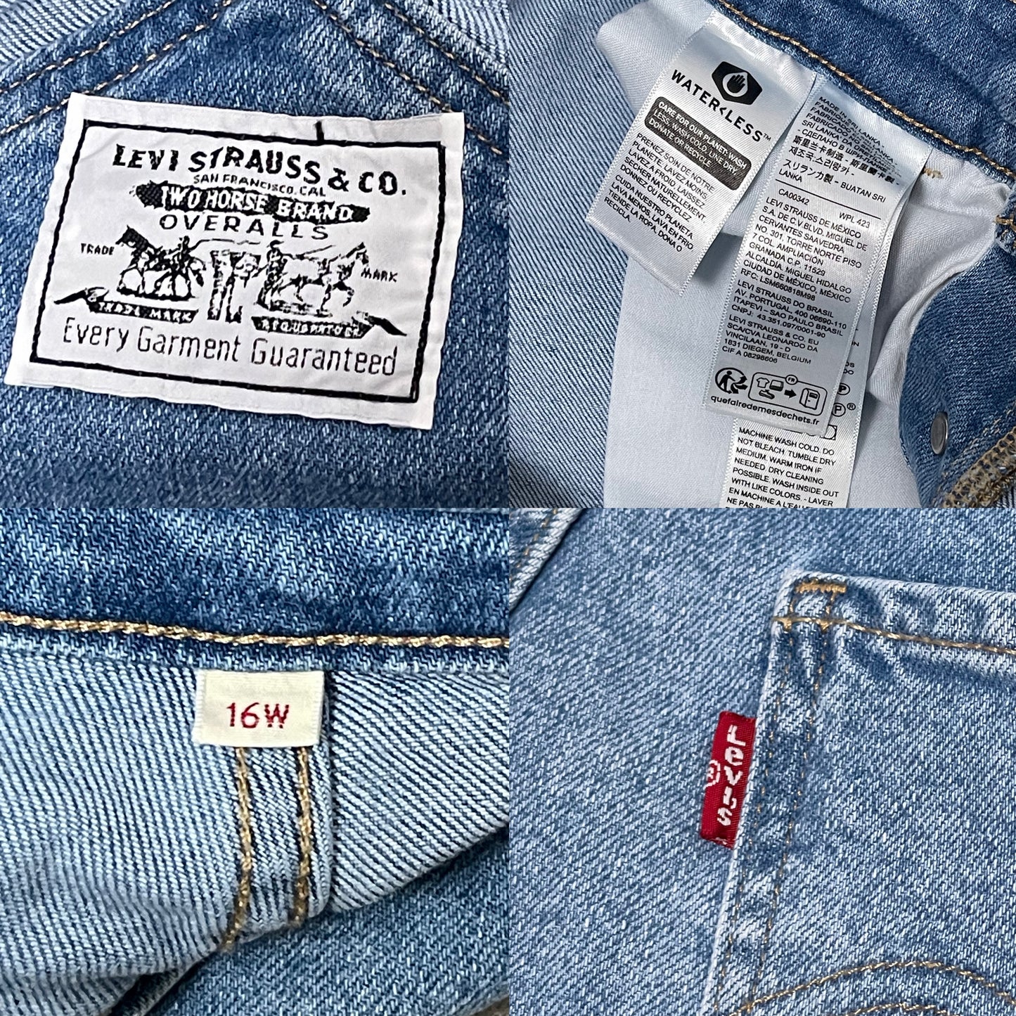 Levi’s Medium Wash Denim Short Overalls (XL/1X)