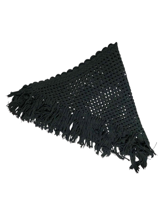 Black Crochet Knit Shawl