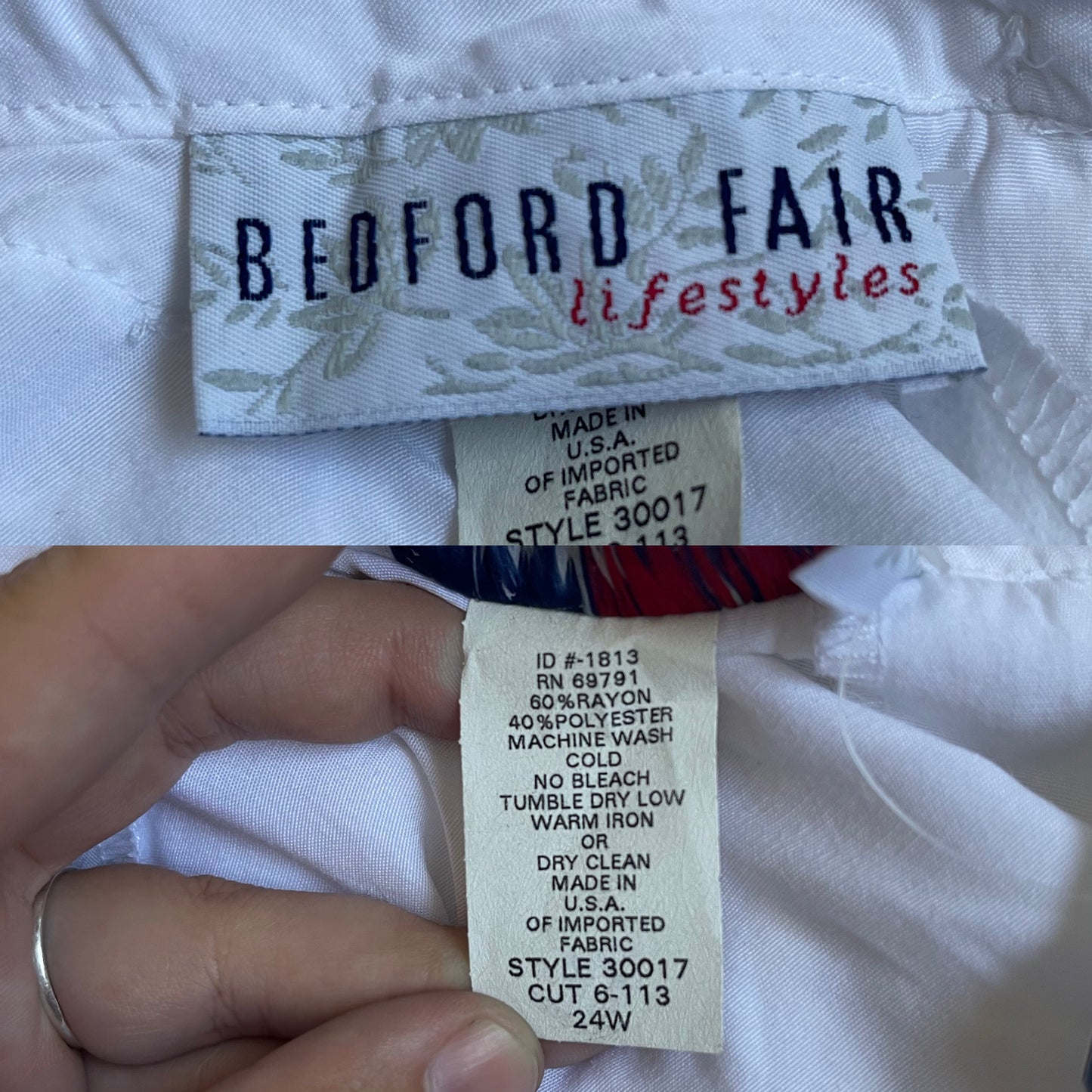 80’s Bedford Fair White Retro Blouse (3X)