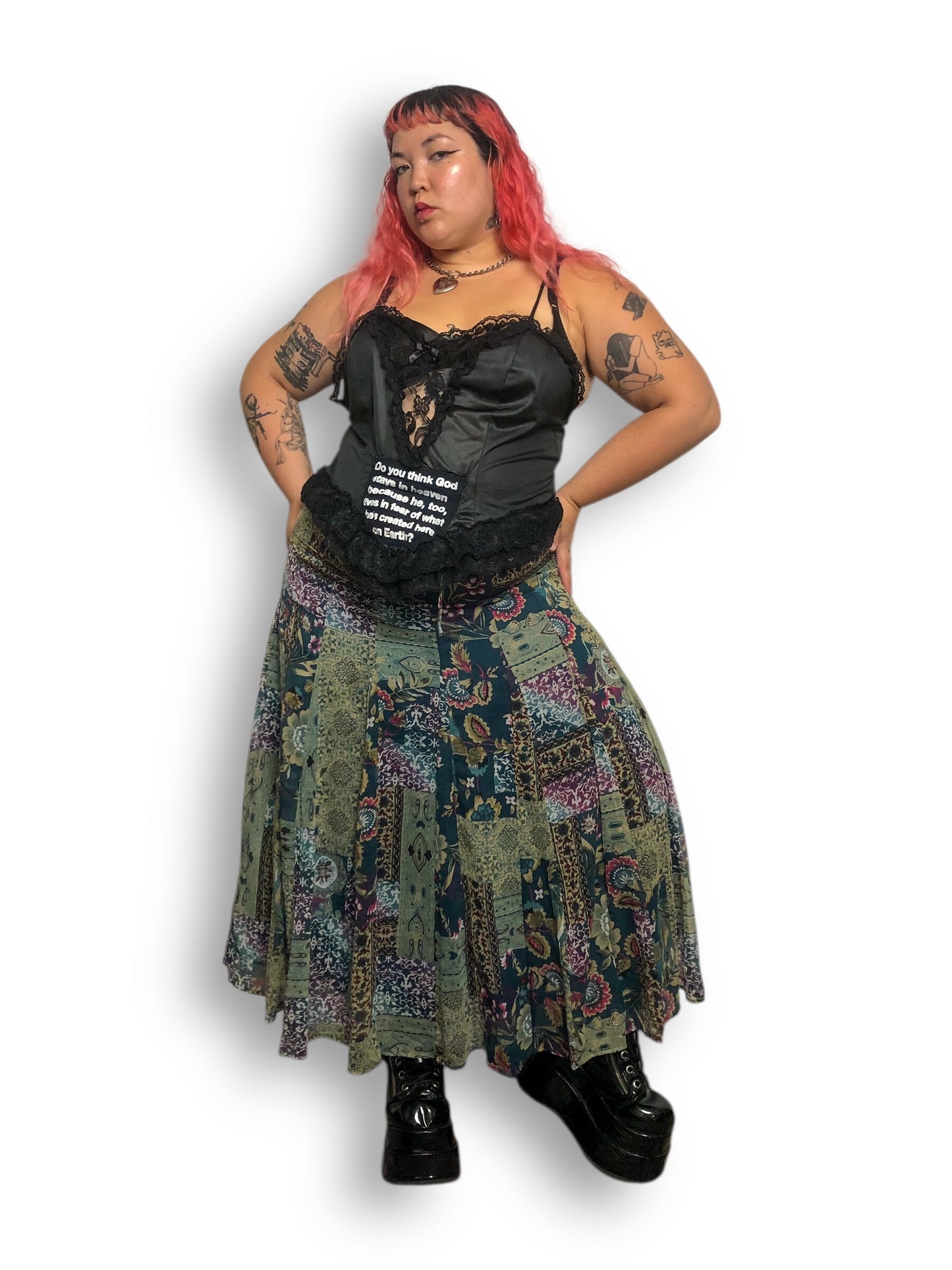 90’s/Y2K Floral Paisley Midi Skirt (2X/3X)