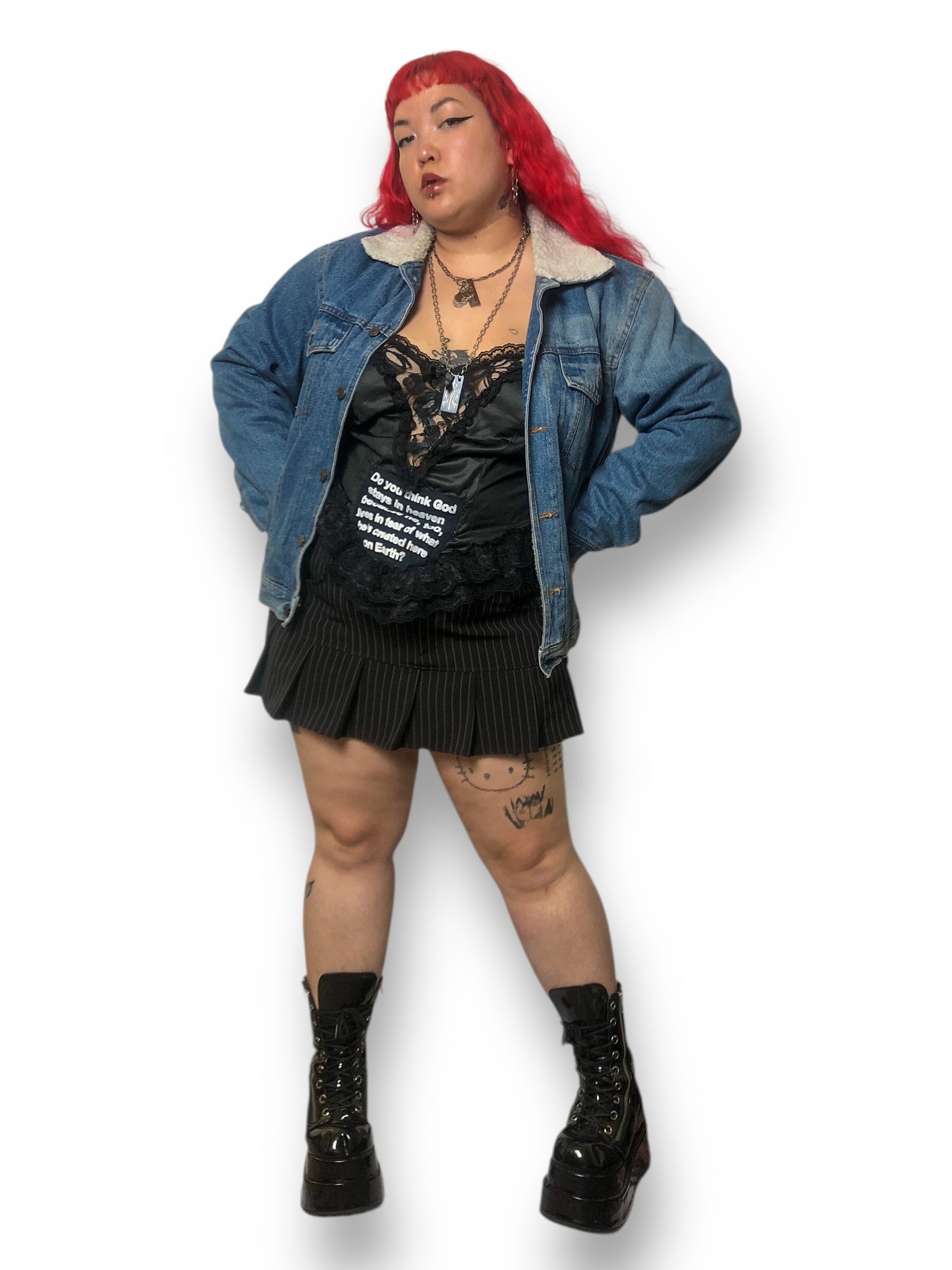 90’s Casual Place Sherpa-Lined Denim Jacket (L)