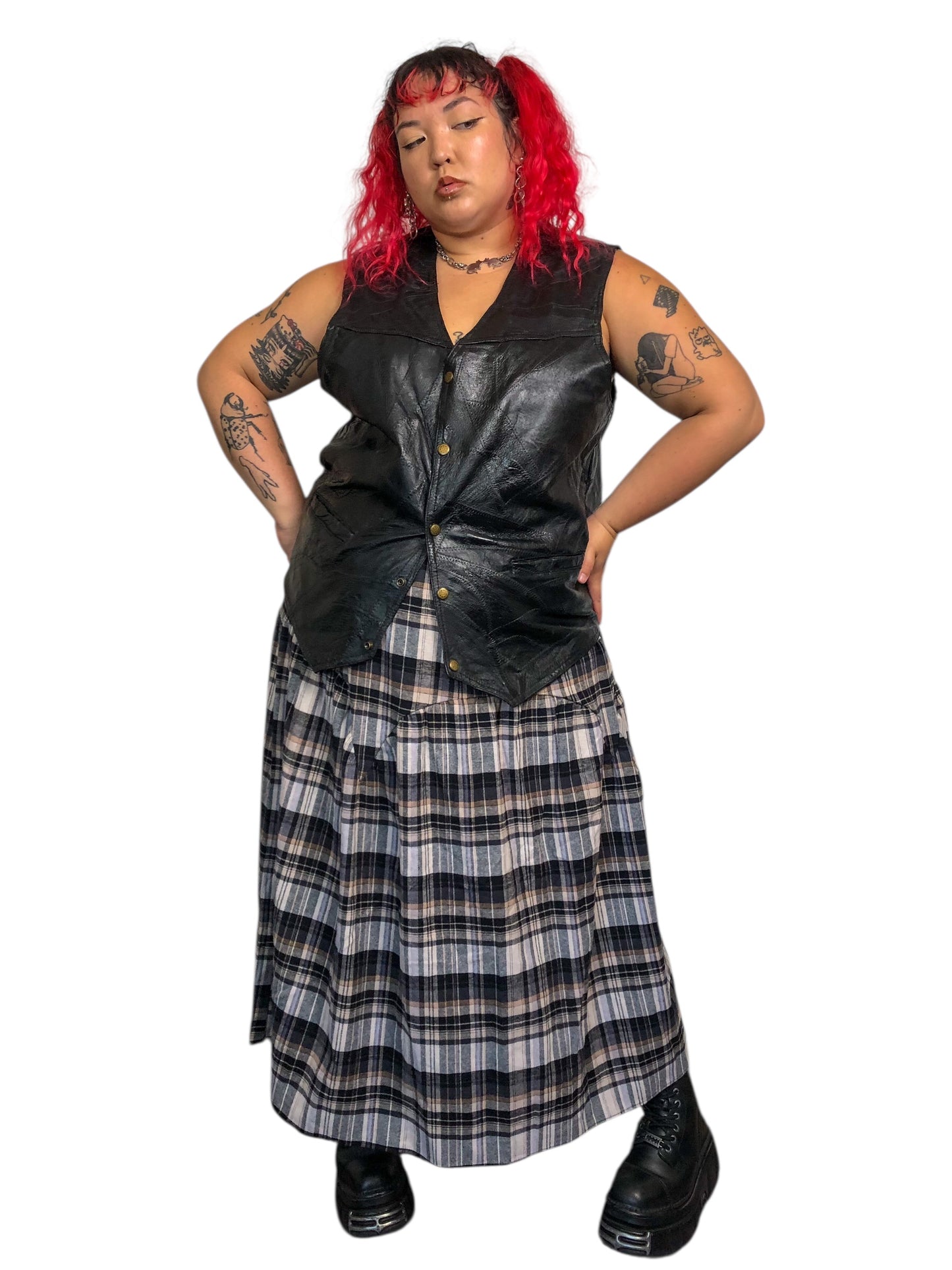 90’s Rebel Ryder Black Patchwork Leather Vest (2X/3X)