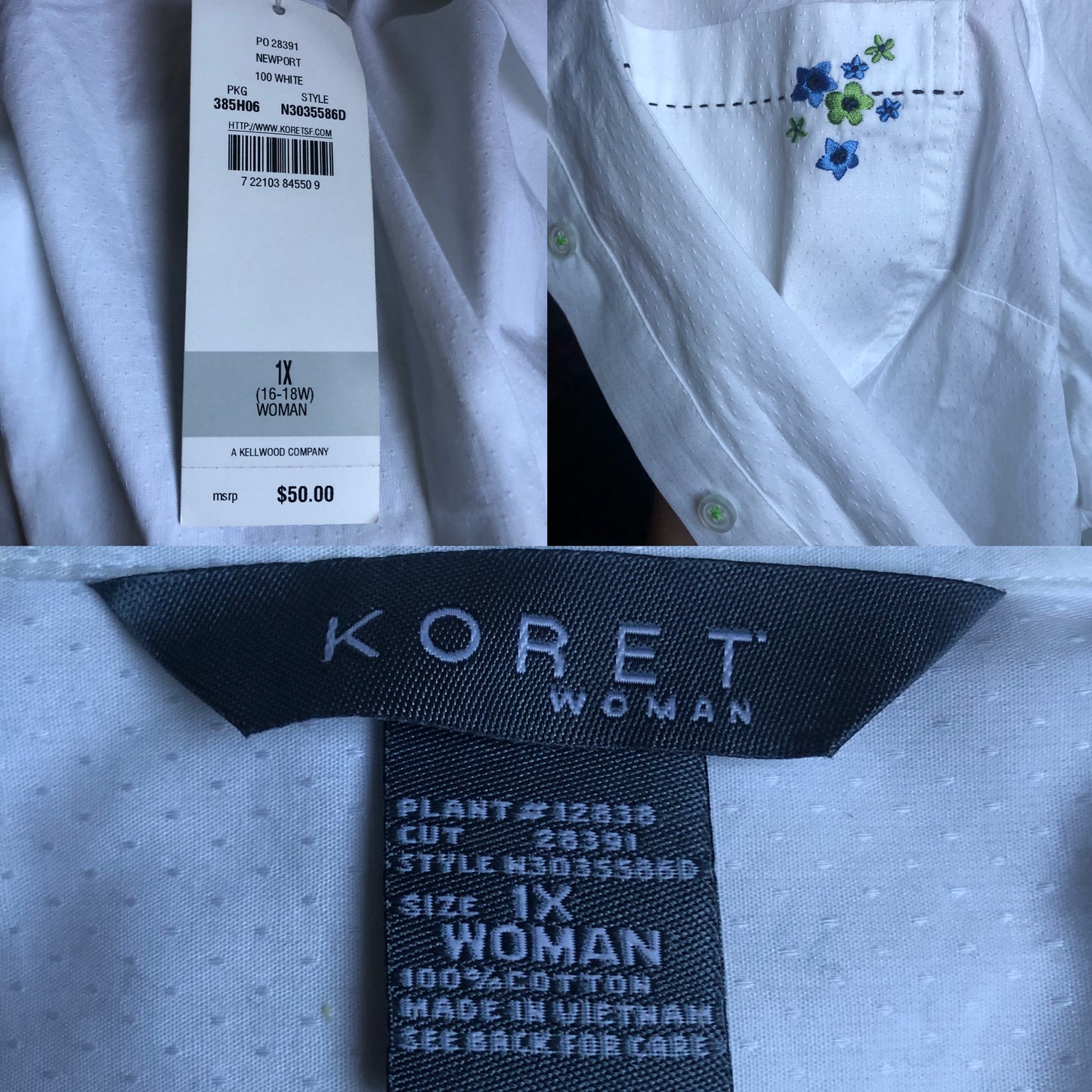 Y2K/Modern Koret White Blouse (XL/2X)