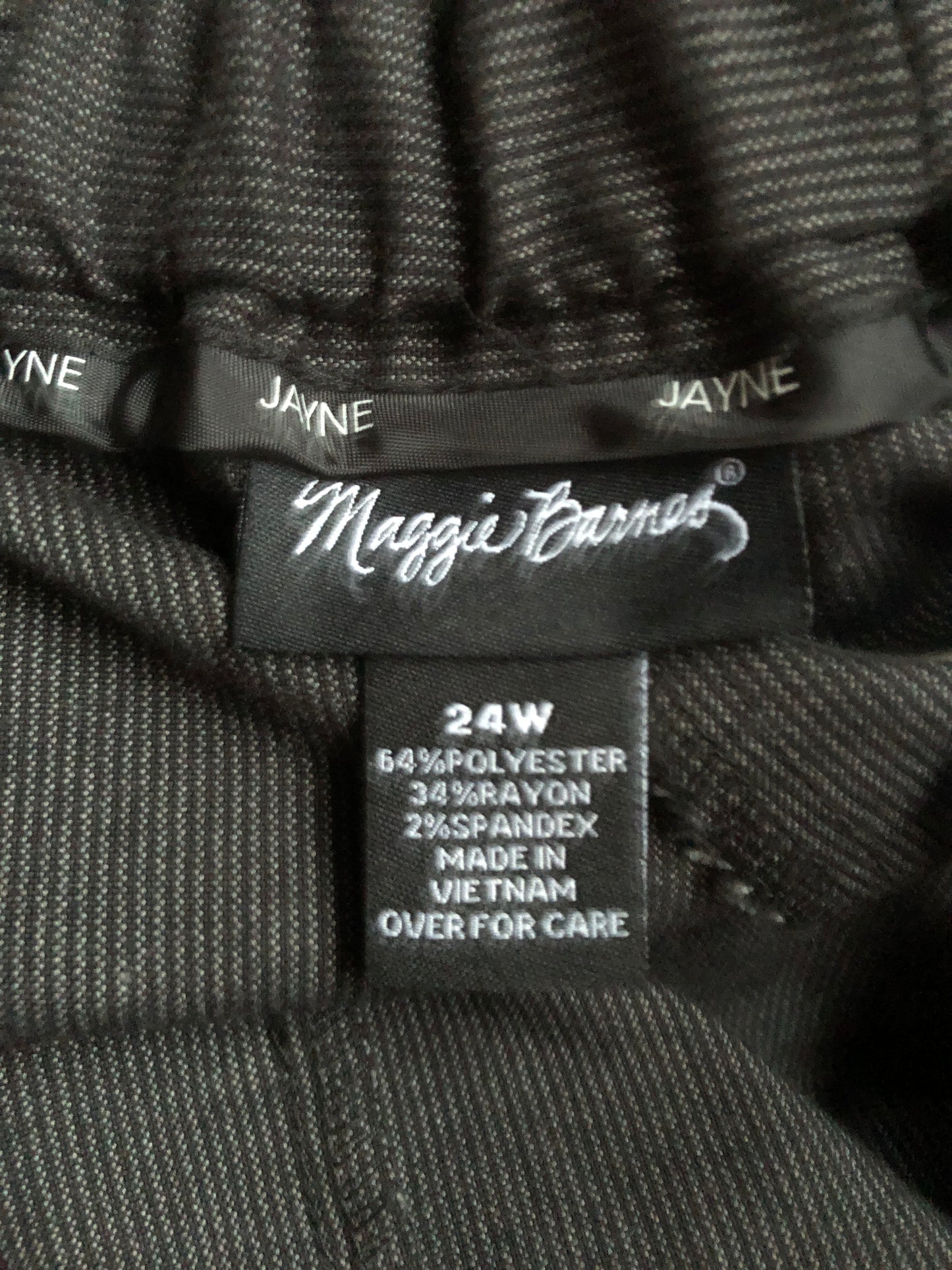 Y2K/Modern Maggie Barnes Gray and Black Pinstripe Slacks (3X)