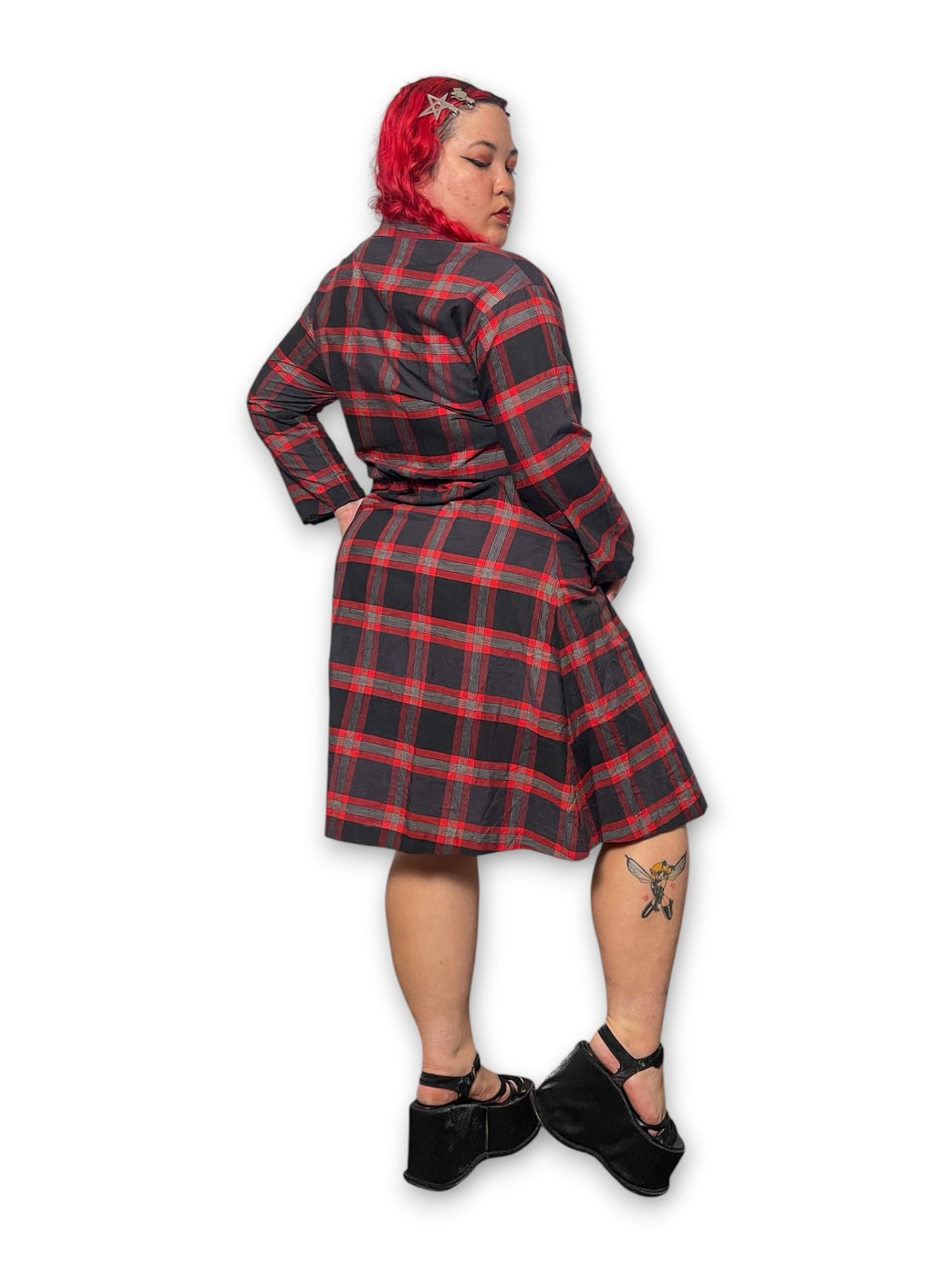 80’s Retro Grunge Shirt Dress (XL)