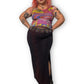 90’s Metro One Black Sparkly Maxi Skirt (XL)