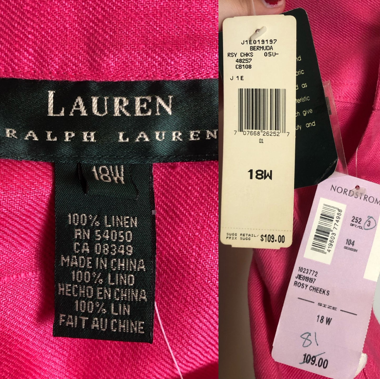 90’s Ralph Lauren Pink Button Down Shirt (2X)