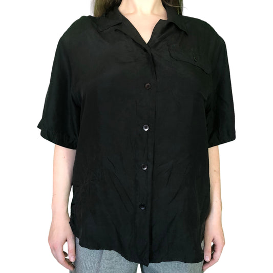 90’s Christie & Jill Black Silk Blouse (L)