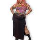 90’s Metro One Black Sparkly Maxi Skirt (XL)