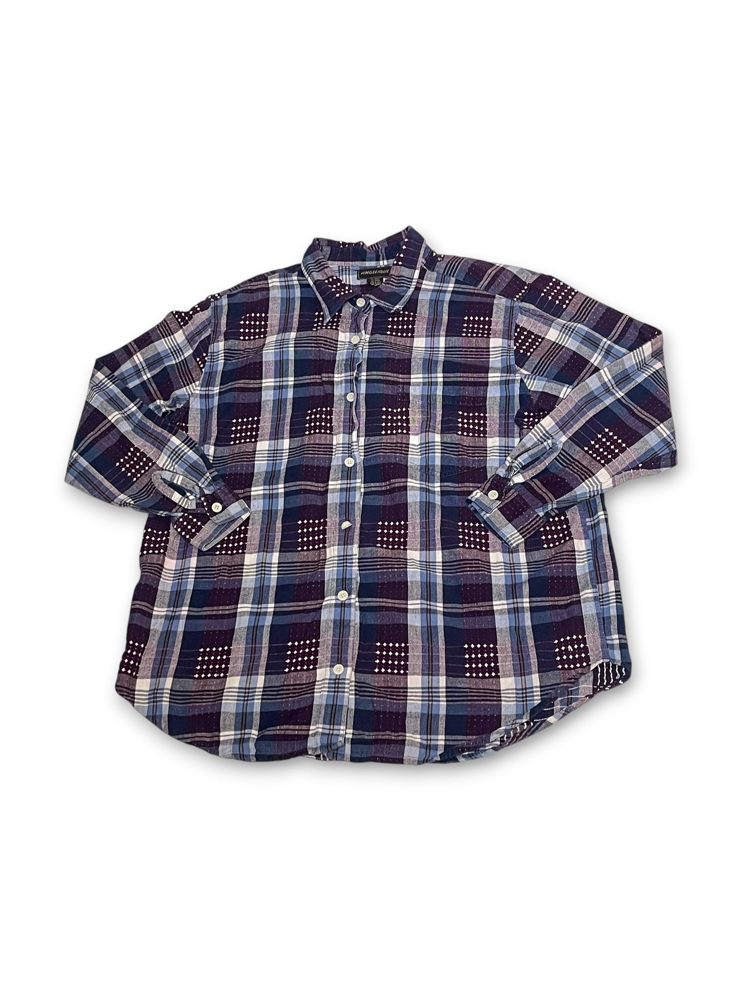 90’s Plaid Button Down Shirt (XL/1X)
