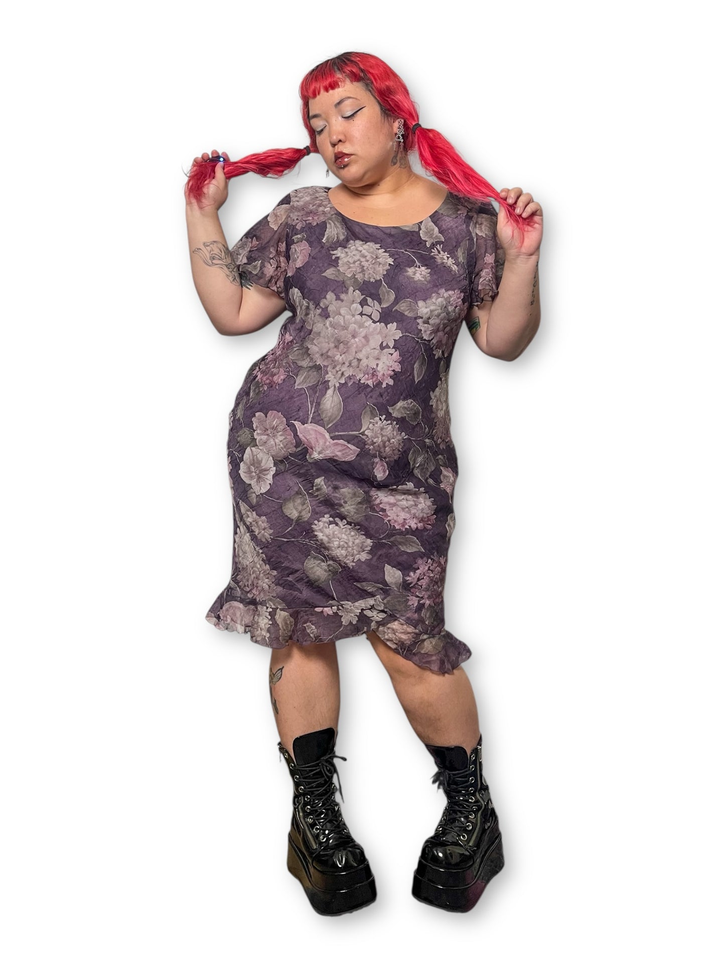 90’s Floral Midi Dress (1X)