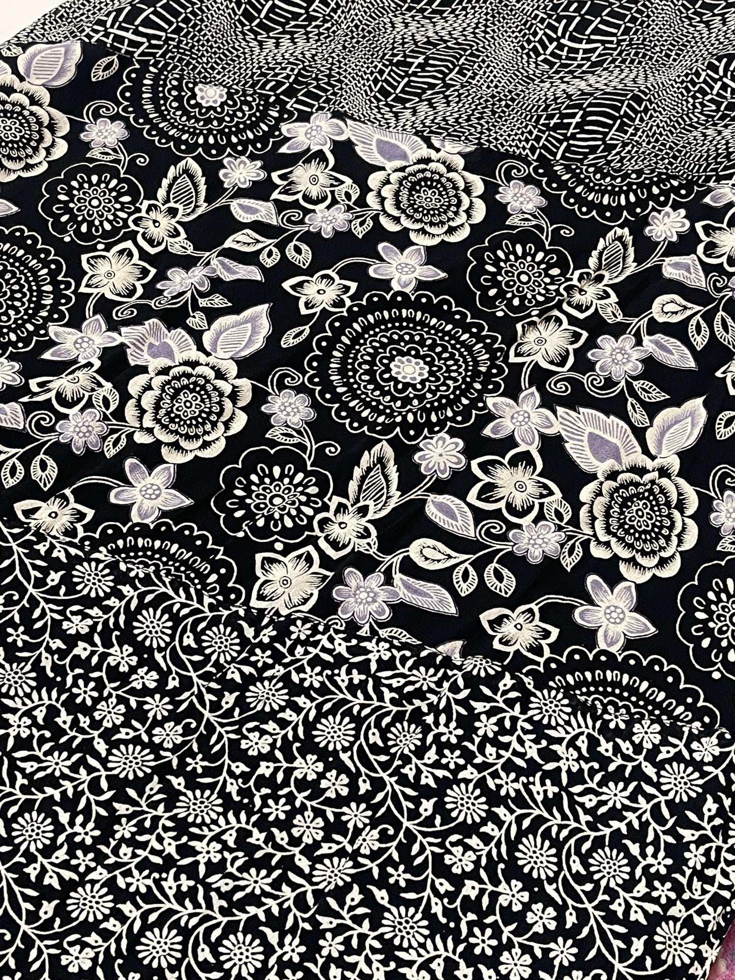 Y2K Floral Print Midi Skirt (M)
