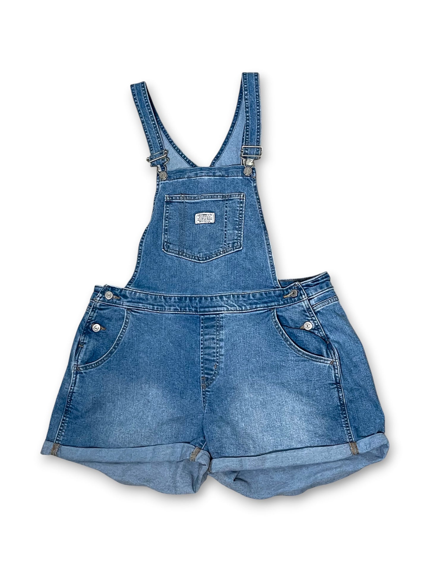 Levi’s Medium Wash Denim Short Overalls (XL/1X)