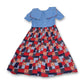 70’s/80’s Retro Patchwork Prairie Dress (L/XL)
