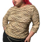90’s/Y2K Kathie Lee Tan Chenille Embroidered Long Sleeve Top (XL)