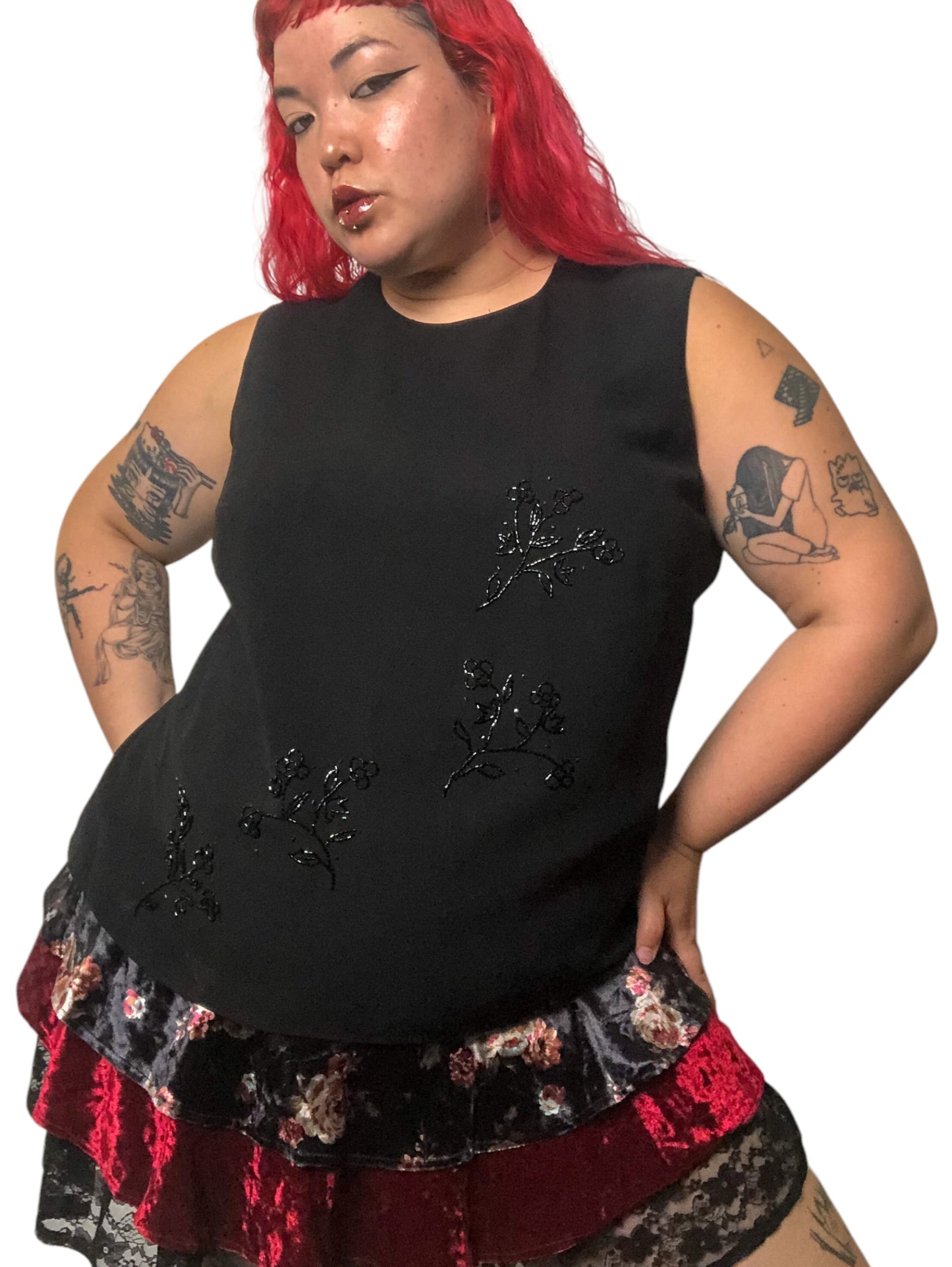 90’s After Dark Mesh Layered Tank Top (2X)