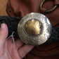 Vintage Black Leather Woven Belt (M/L)