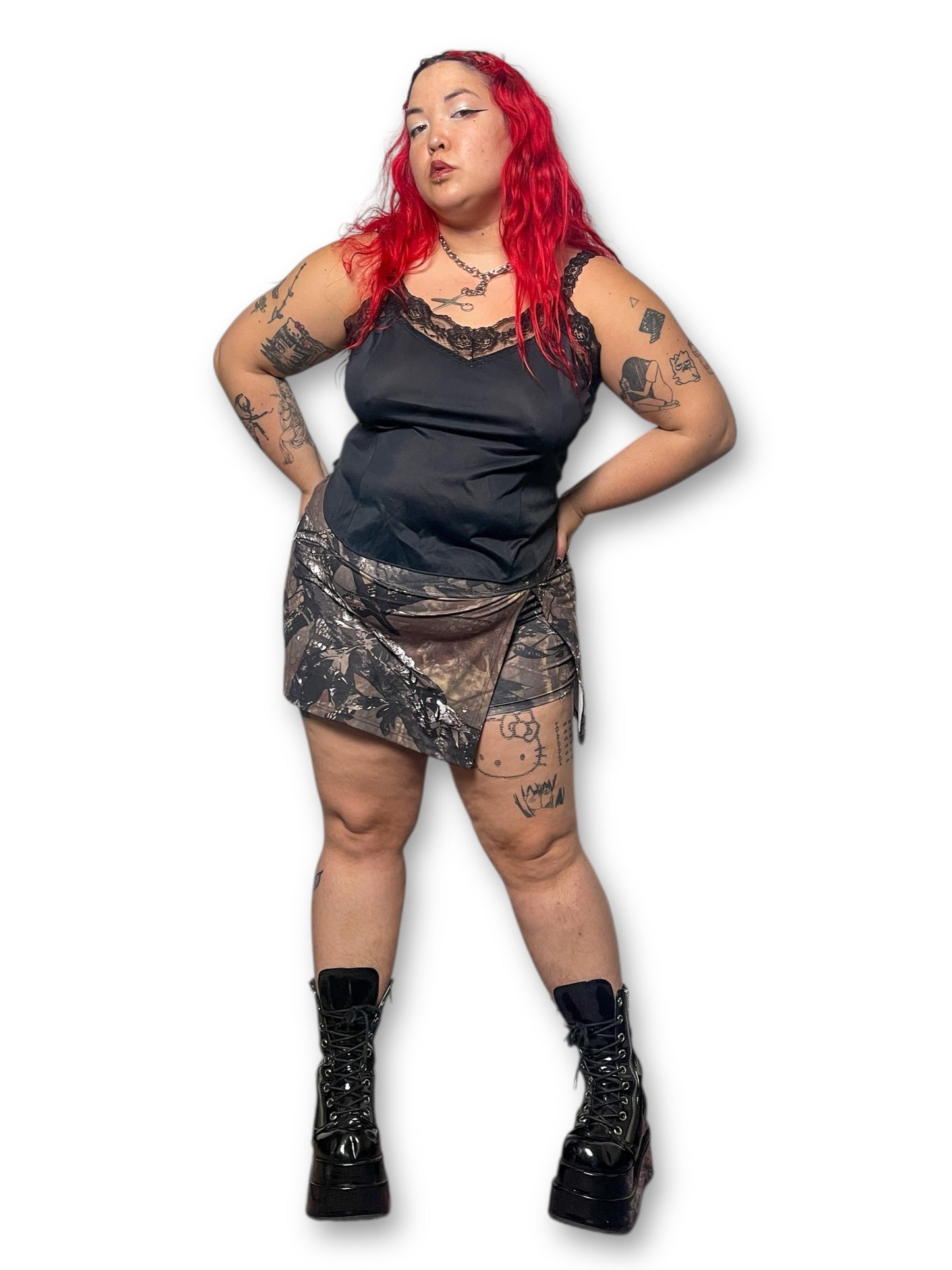 Vintage Black Lingerie Tank Top (L/XL)