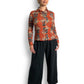 70’s Bronson of California Orange Deco Print Blouse (S/M)