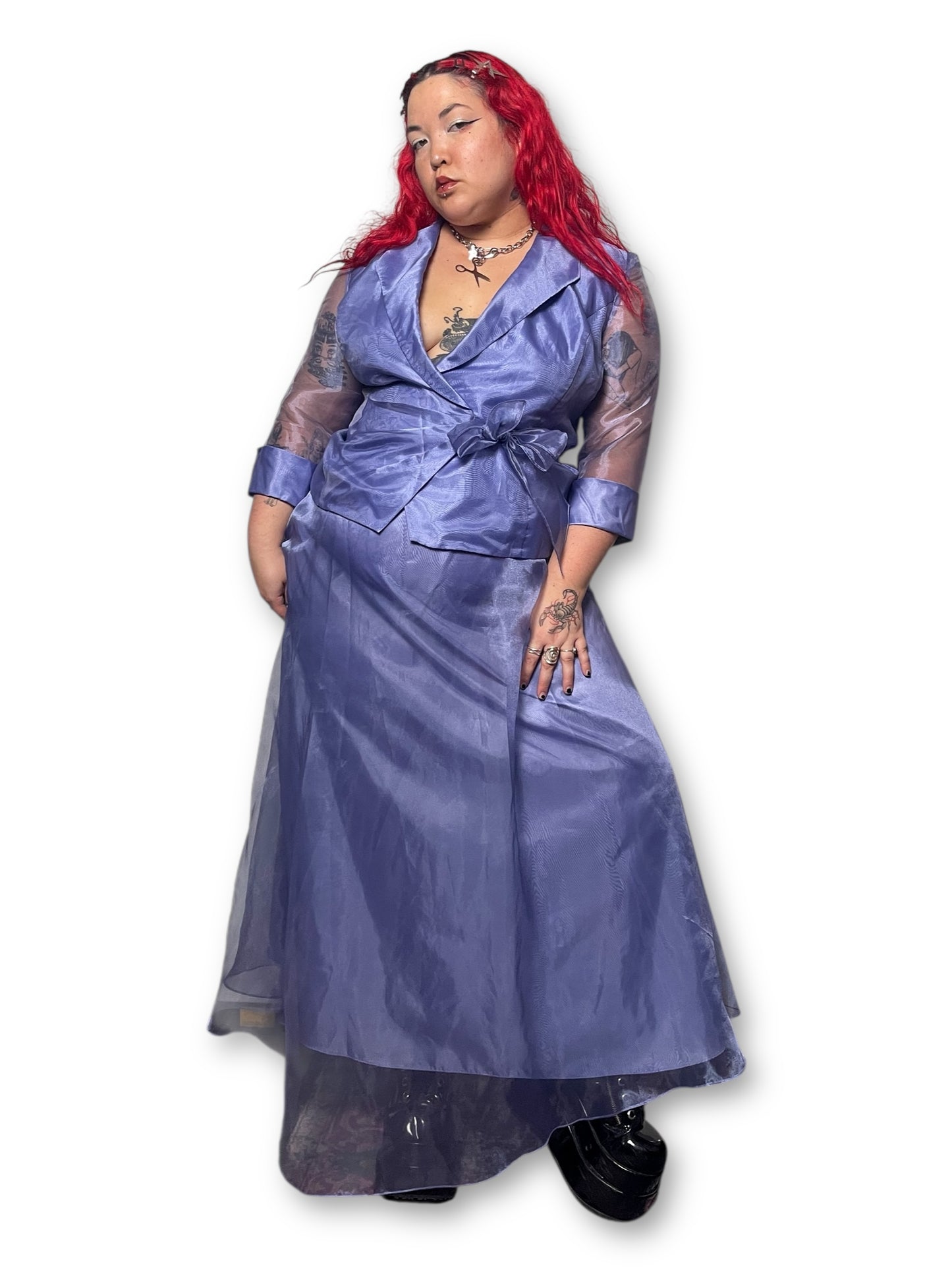 90’s Alex Evenings Lavender Organza 2-Piece Set (XL)