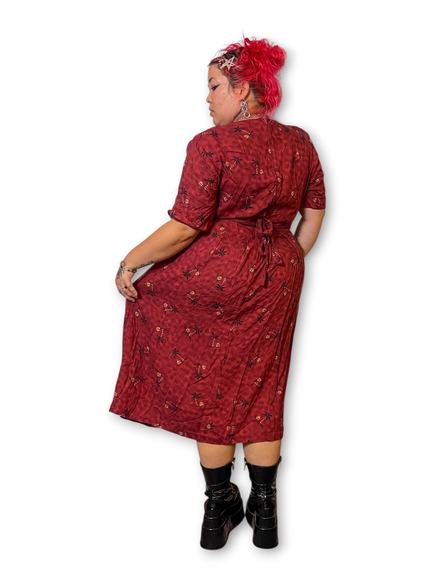 Y2K Animal Print Boho Maxi Dress (3X)