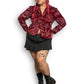 90’s/Y2K Chico’s Red Paisley Velvet Blazer (XL)