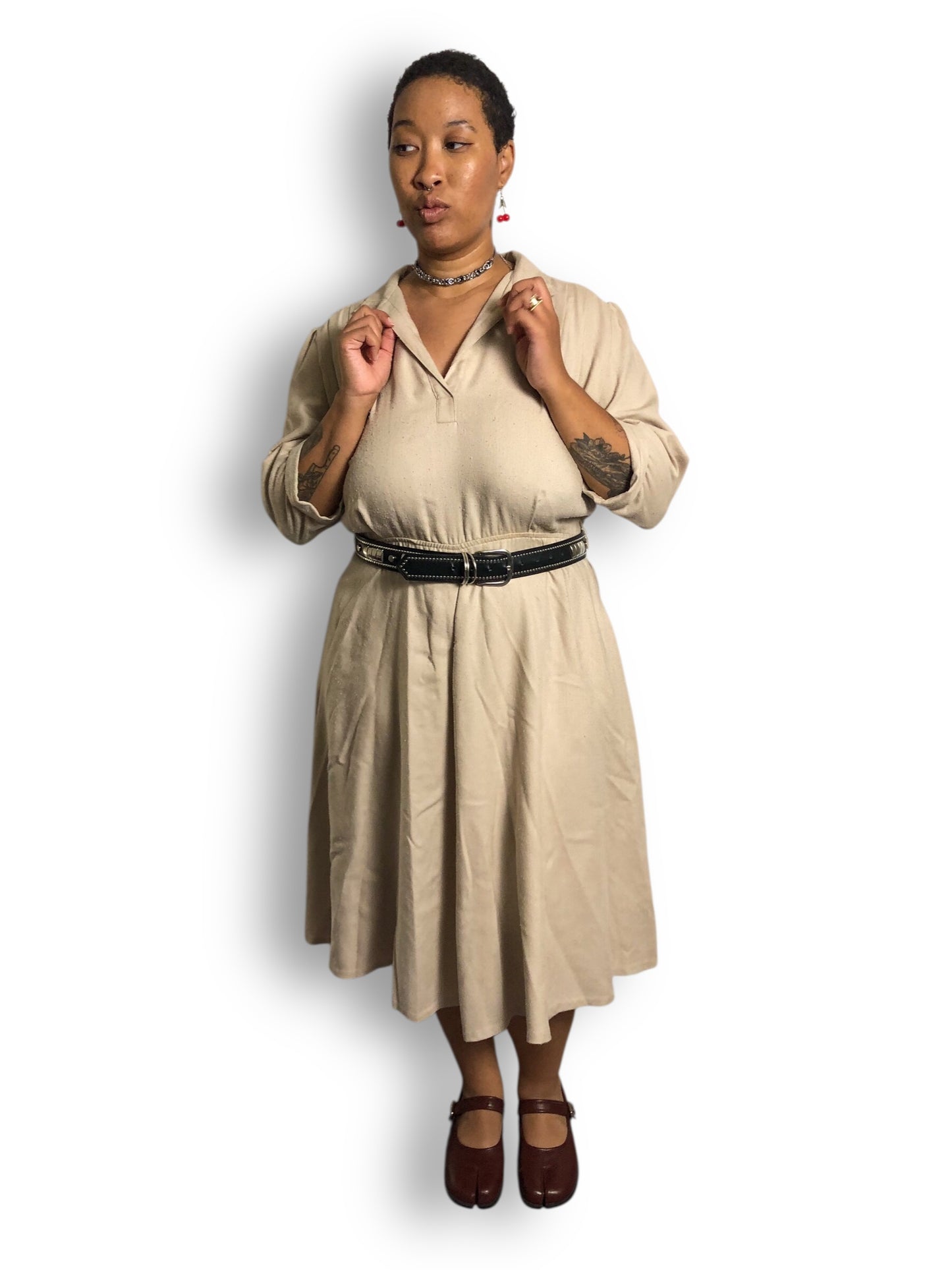 70’s/80’s Ilse M. Khaki Shirt Dress (2X)
