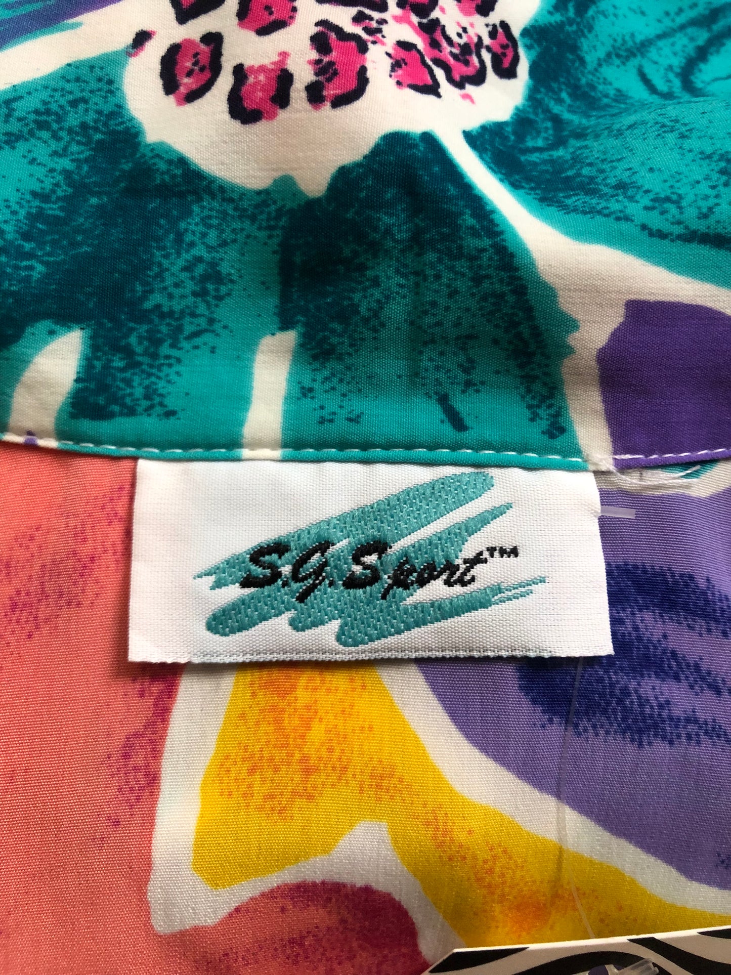 80’s S.G. Sport Colorful Retro Print Blouse (3X)