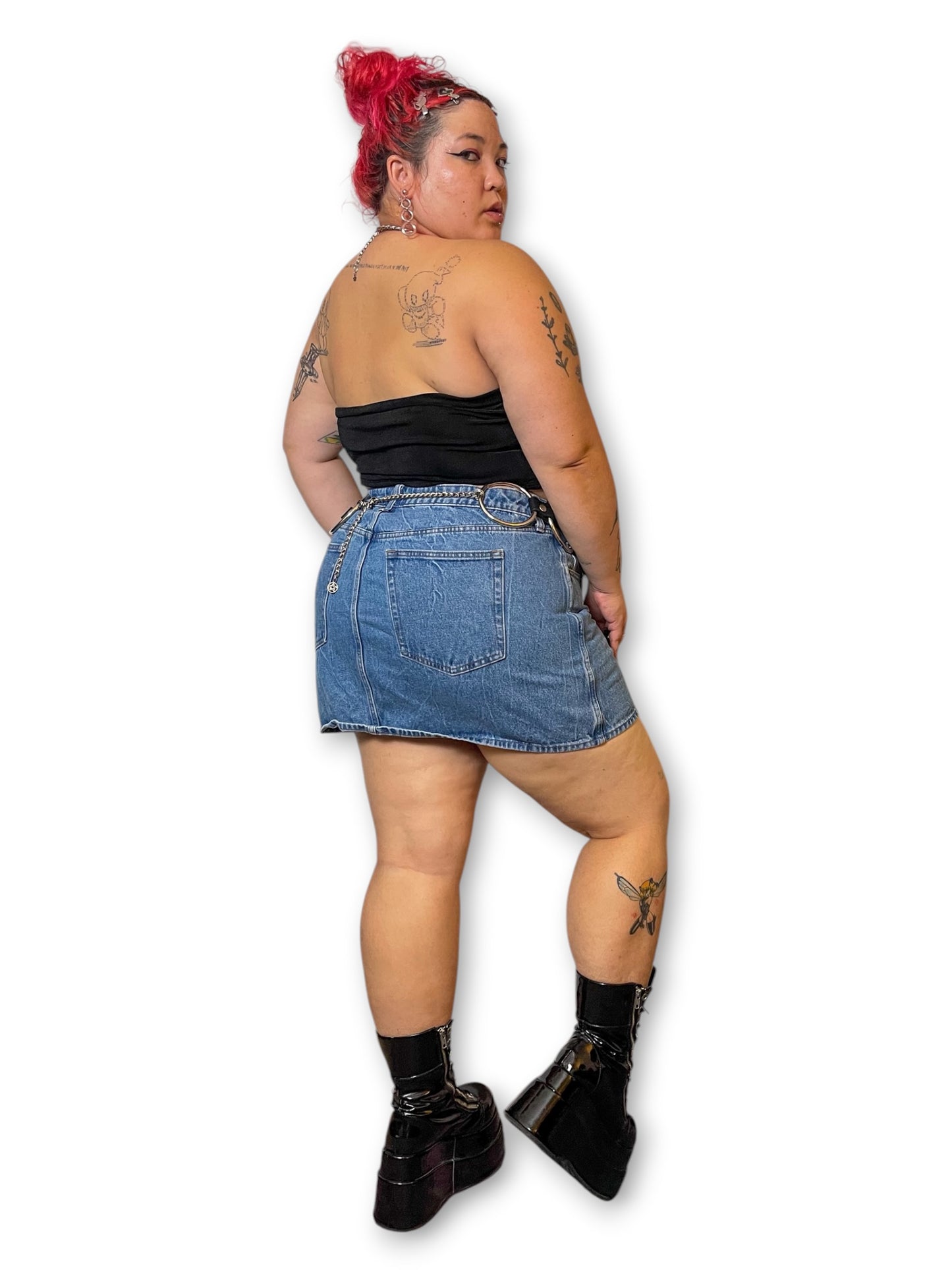 Denim Mini Skirt (1X)