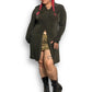 90’s Ronni Nicole II by Ouida Olive Green Slinky Cardigan (L/XL)