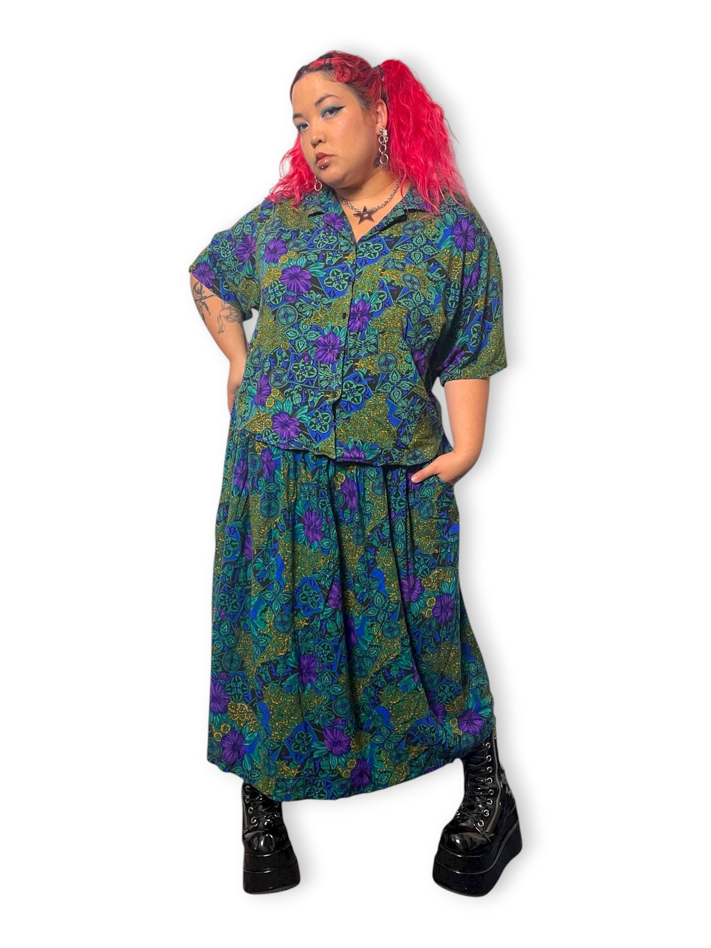 90’s/Y2K Allison Smith II Floral 2-Piece Set (3X)