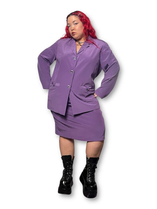 90’s August Max Woman Silk Skirt Suit (3X)