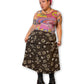 90’s Brown Floral Print Skirt (L/XL/1X)