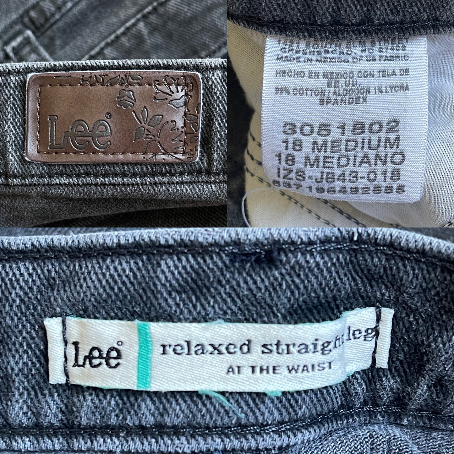 90’s/Y2K Lee Dark Gray Jeans (2X)